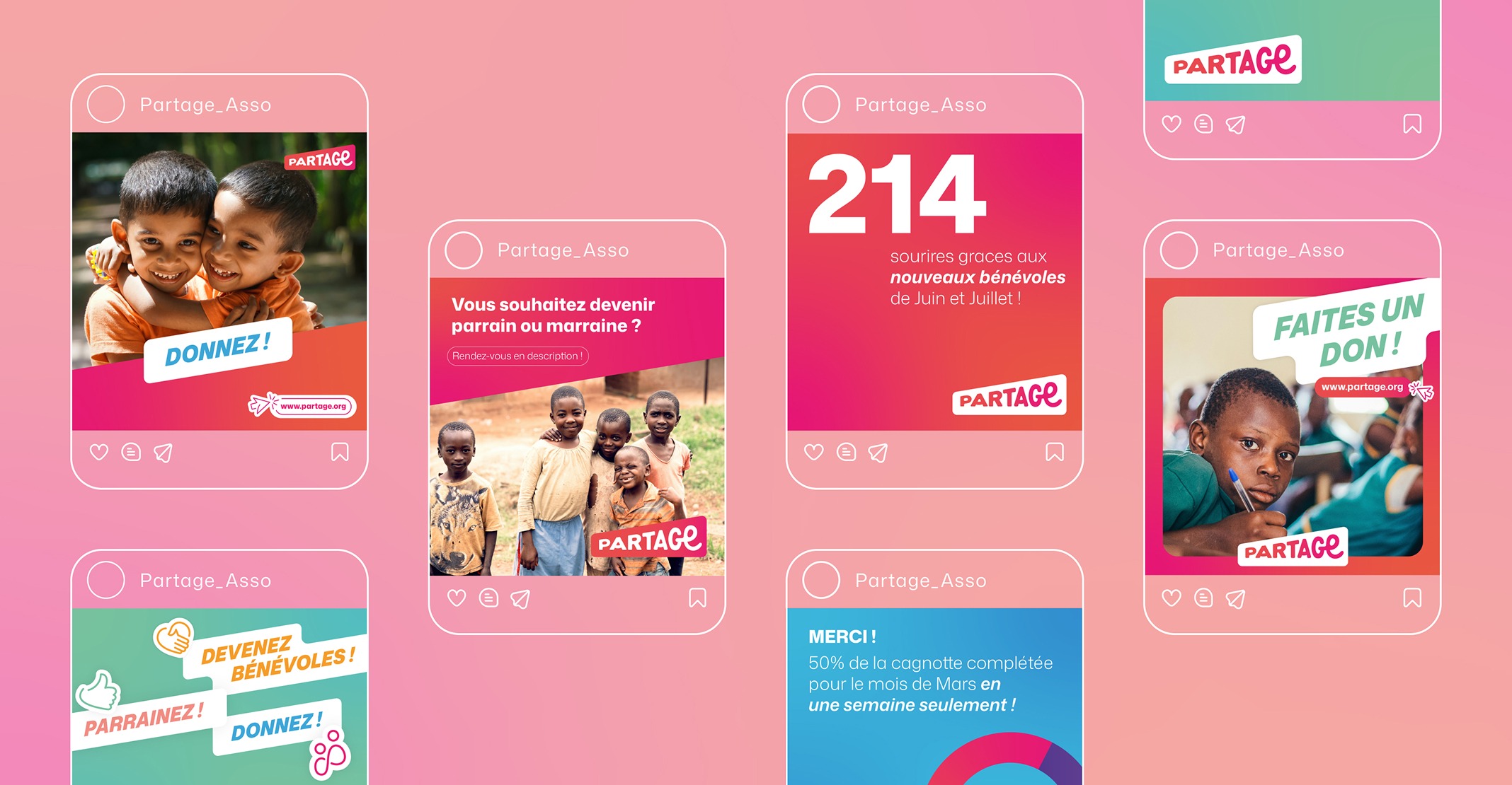 Design digital : Contenu et charte graphique Instagram pour Partage