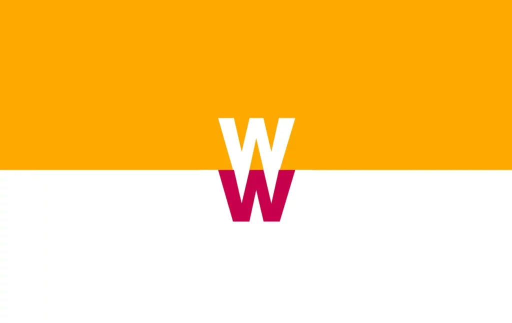 Logotype WeightWatchers - Couleurs scindées / Haut orange bas blanc
