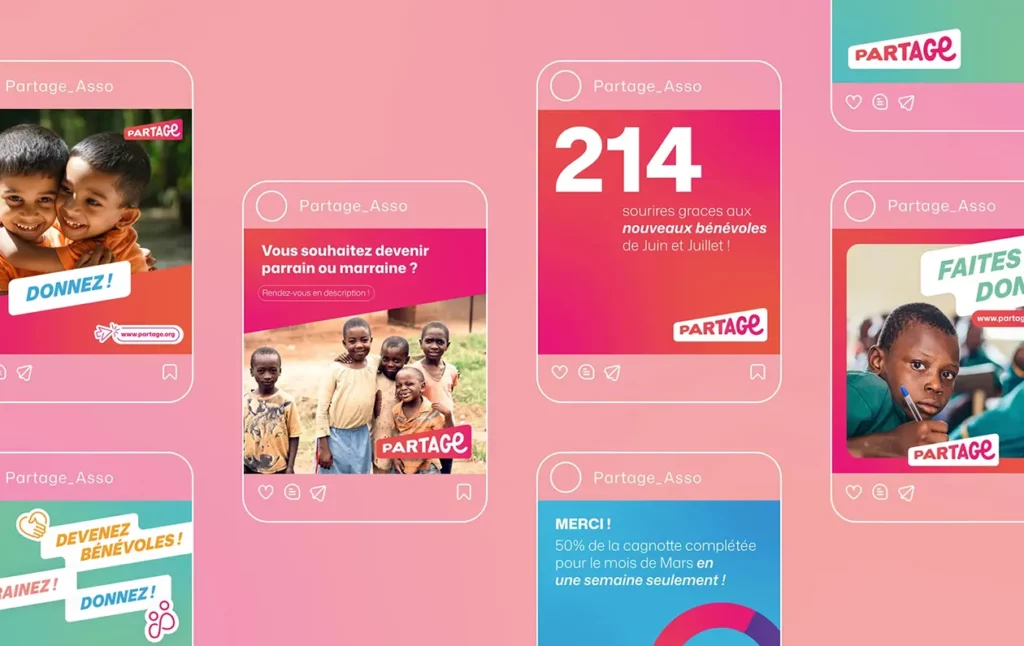 Design pour réseaux sociaux - Identité visuelle pour Partage